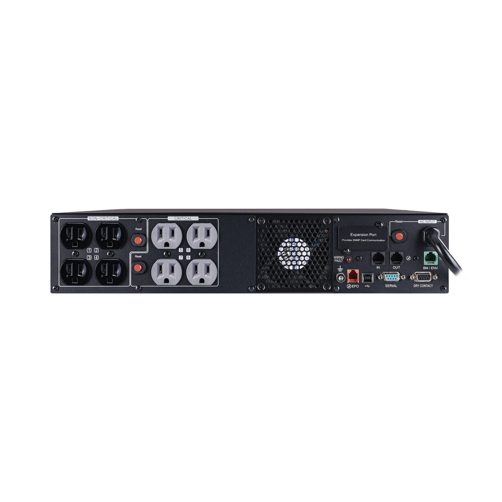 UPS de 1000 VA /1000 W, Topología Línea Interactiva, Entrada 120 Vca NEMA 5-15P, Onda Senoidal Pura, Torre o Rack 2 UR, Con 8 Tomas NEMA 5-15R