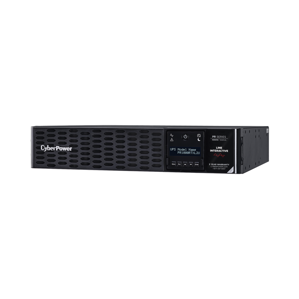 UPS de 1000 VA/1000 W, Topología Línea Interactiva, Entrada 120 Vca NEMA 5-15P, Onda Senoidal Pura, Torre o Rack 2 UR, Con 8 Tomas NEMA 5-15R