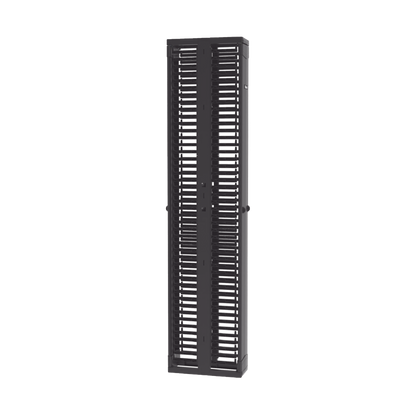 Organizador Vertical PatchRunner™, Doble (Frontal y Posterior), Para Rack Abierto de 45 Unidades, 8in de Ancho, Color Negro