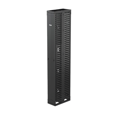 Organizador Vertical PatchRunner™, Doble (Frontal y Posterior), Para Rack Abierto de 45 Unidades, 10in de Ancho, Color Negro
