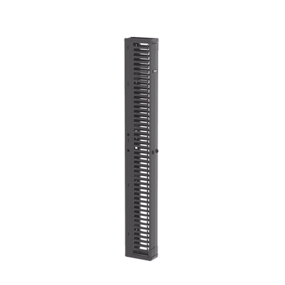 Organizador Vertical PatchRunner™, Sencillo (Solo Frontal), Para Rack Abierto de 45 Unidades, 6 in de Ancho, Color Negro