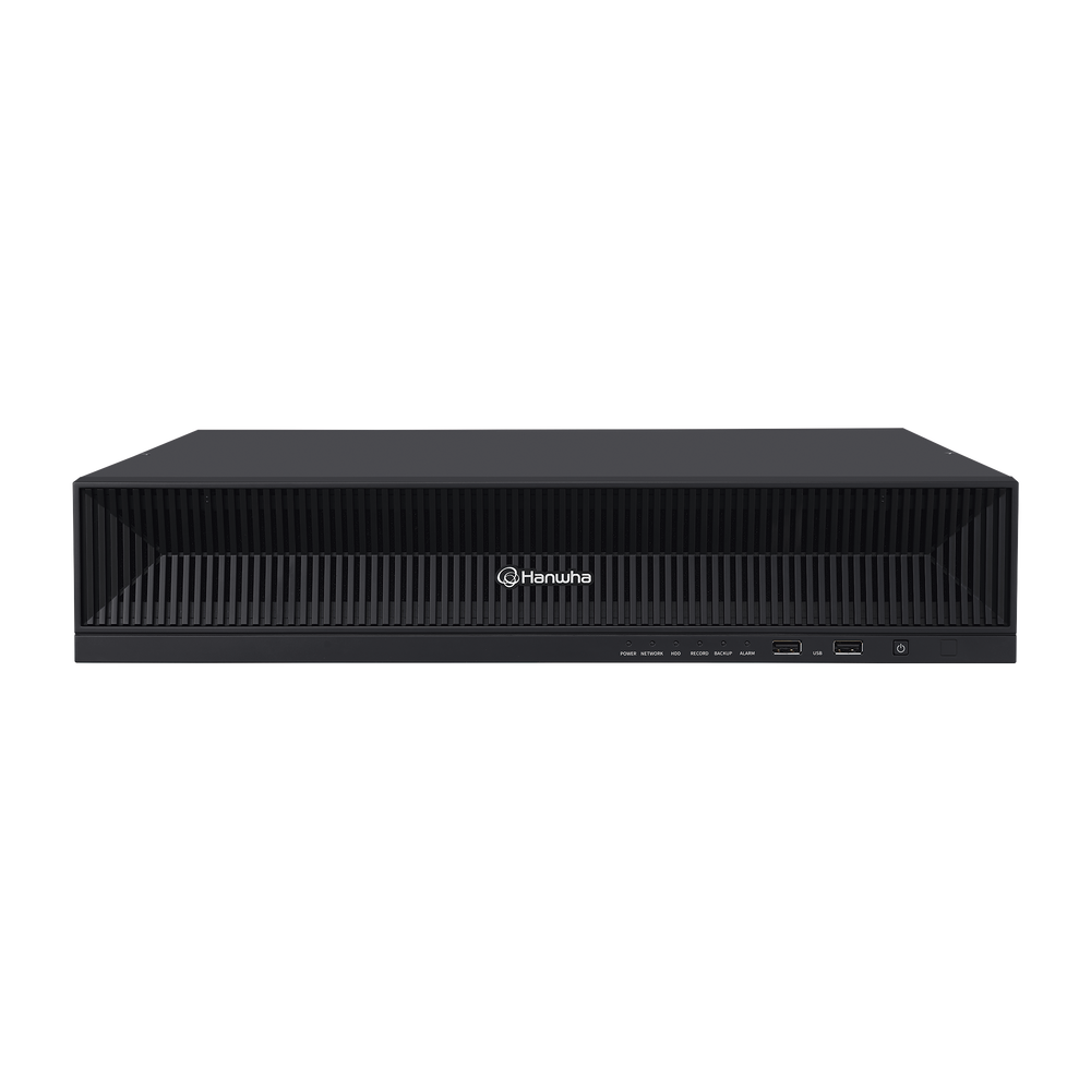 NVR 32 Megapixel (8K) / 32 Canales IP / Soporta 8 Discos Duros / H.265 & Wisestream / Wisenet P2P / ONVIF / Compatible con Cámaras IA / Salida HDMI en 4K