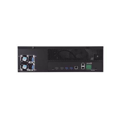 NVR de 64 canales /  Hasta 32 MP / H.265 & Wisestream / Procesamiento 400 Mbps / 3 Puertos de Red / Raid 5-6 / 16 bahias para disco duro (no incluidos)