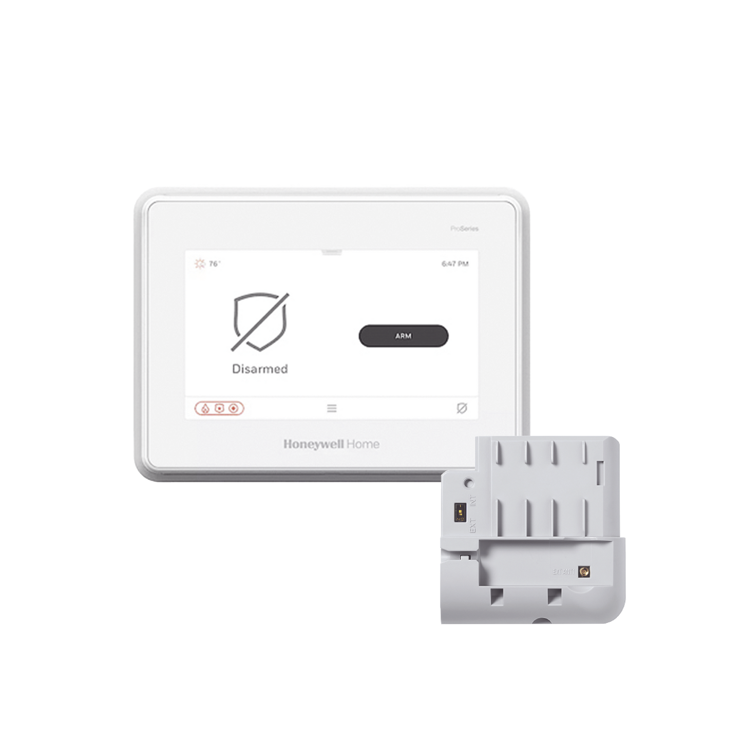 Sistema de Alarma con Pantalla Touch de 7" Compatible con sensores Inalambricos DSC, Bosh, 2GIG,ITI y Serie 5800 agregando el modulo PROTAKEOVER