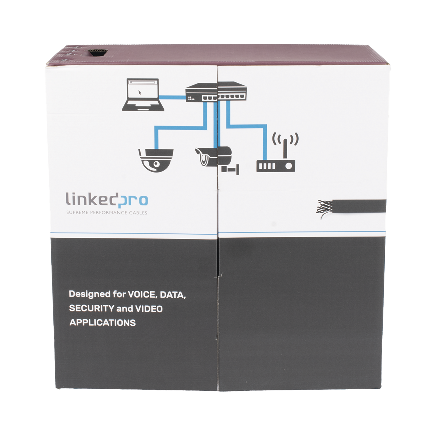 Bobina de Cable UTP 305 Metros (1000 Pies), Cat5e con Doble Forro, para Exterior, Climas Extremos, Color Negro