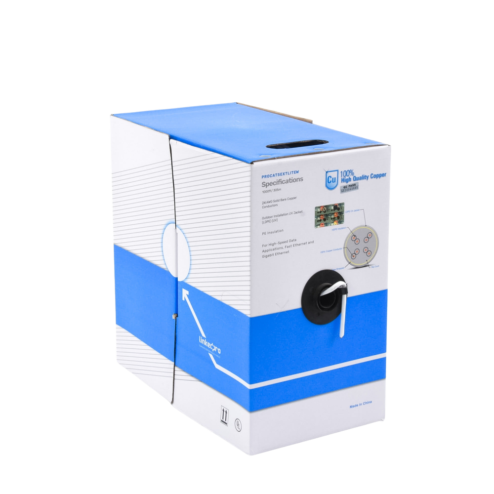 Bobina de Cable UTP Cat5e para Exterior en Color Blanco / 305 Metros (1000 Pies) / Certificada UL / Sin Blindaje