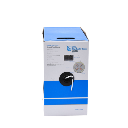 Bobina de Cable UTP Cat5e para Exterior en Color Blanco / 305 Metros (1000 Pies) / Certificada UL / Sin Blindaje