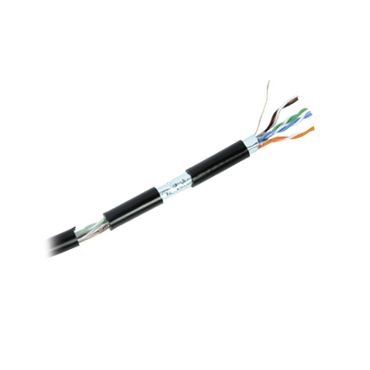 Bobina de cable de 305 m, Cat5e , FTP, blindado, para intemperie, color negro, UL, para aplicaciones en video vigilancia, redes de datos (Carrete Easy Pull)