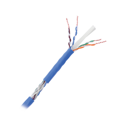 Cable Cat6+ Calibre 23 Alto Rendimiento, ETL, UL, Color Azul, de 100 Metros (328.08 Pies), Super Flexible, para Aplicaciones de CCTV, Video HD, y Redes de Datos.