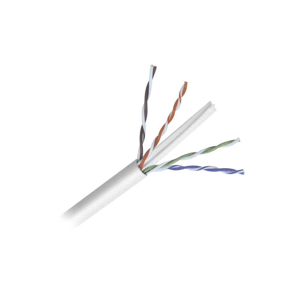Bobina de Cable de 152 Metros (500 Pies) Cat6+ Calibre 23 Alto Desempeño, Super Flexible, UL, Color Blanco, para Aplicaciones de Video Vigilancia y Redes de Datos