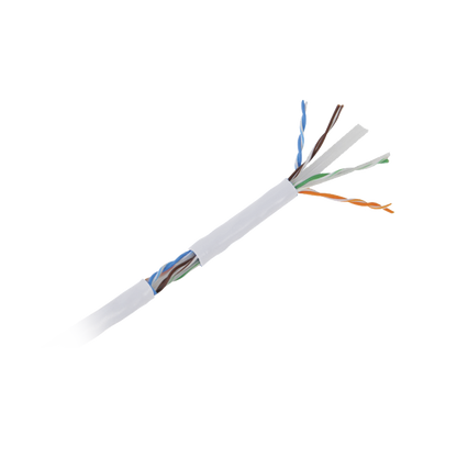 Bobina de Cable UTP de 305 Metros (1000 Pies) Cat6 Aleación de Cobre y Aluminio (CCA), Color Blanco, Uso Exclusivo Interior