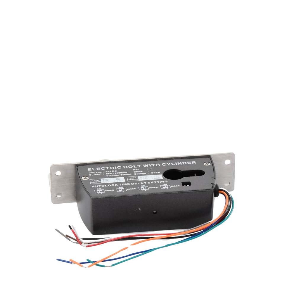 Cerradura de Perno 2000 kg de sujeción/ Cerrada en caso de falla (Fail Safe)/ Con temporizador y Sensor de puerta