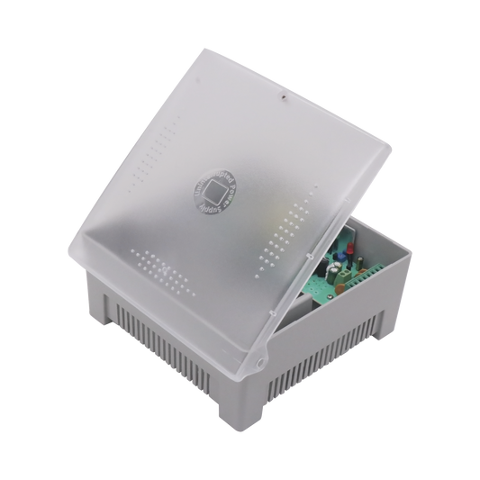 Fuente de Poder con Gabinete de 4 Salidas de 11 - 15 Vcc / 5 Amper /  Voltaje de Entrada: 96 - 264 Vca / Soporta Protección contra Sobrecorriente de Salida, Protección contra Cortocircuito / Led Indicador