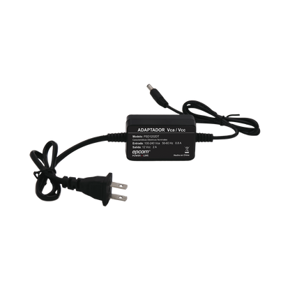 Fuente de Poder 12 Vcc / 2 Amp / Con Terminales de Extensión / Distancias de cable hacia Vca 50 cm / Distancia de cable hacia dispositivo de 50 cm