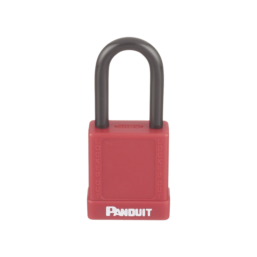 Candado de Bloqueo LOTO de Seguridad Dieléctrico, Con Llave Única, Diámetro de 6.5 mm, Color Rojo