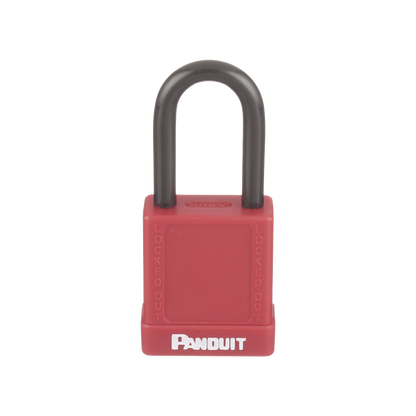 Candado de Bloqueo LOTO de Seguridad Dieléctrico, Con Llave Única, Diámetro de 6.5 mm, Color Rojo