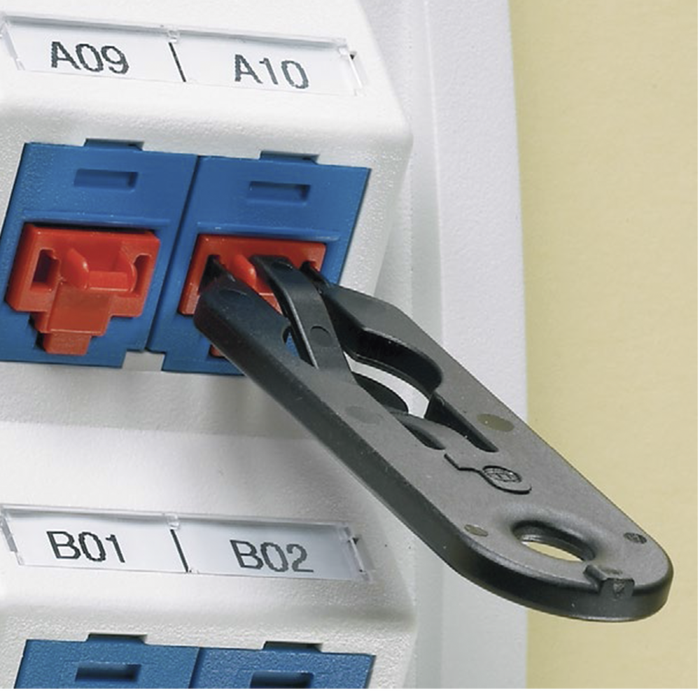 Kit de 10 Dispositivos para Bloquear Puertos Jack RJ45, Color Rojo, Incluye Llave de Extracción