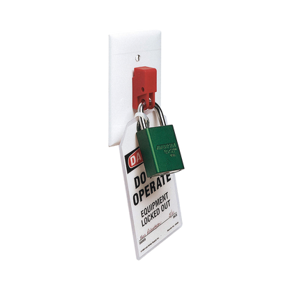 Dispositivo de Bloqueo LOTO para Interruptores Eléctricos de Palanca, de 15.2 x 22.3 mm, Color Rojo
