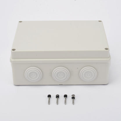 Caja Derivación-Conexión de Plástico (140 X 190 X 76 mm) con 10 Glándulas de Goma. Para Instalaciones Comerciales, Residenciales e Industriales. Incluye Tornillería para su Tapa. Funciona También como Registro.