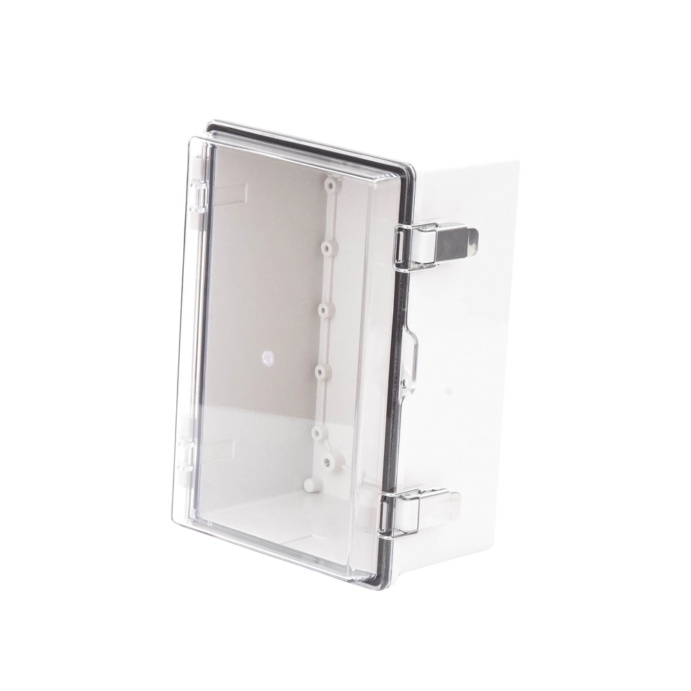 Gabinete Plástico ABS, Puerta Transparente, Uso en Intemperie IP66 (190 x 290 x 140 mm) cierre por Broche Inoxidable y Permite Cerrado con Candado y Llave (Perno 5mm) No Incluido