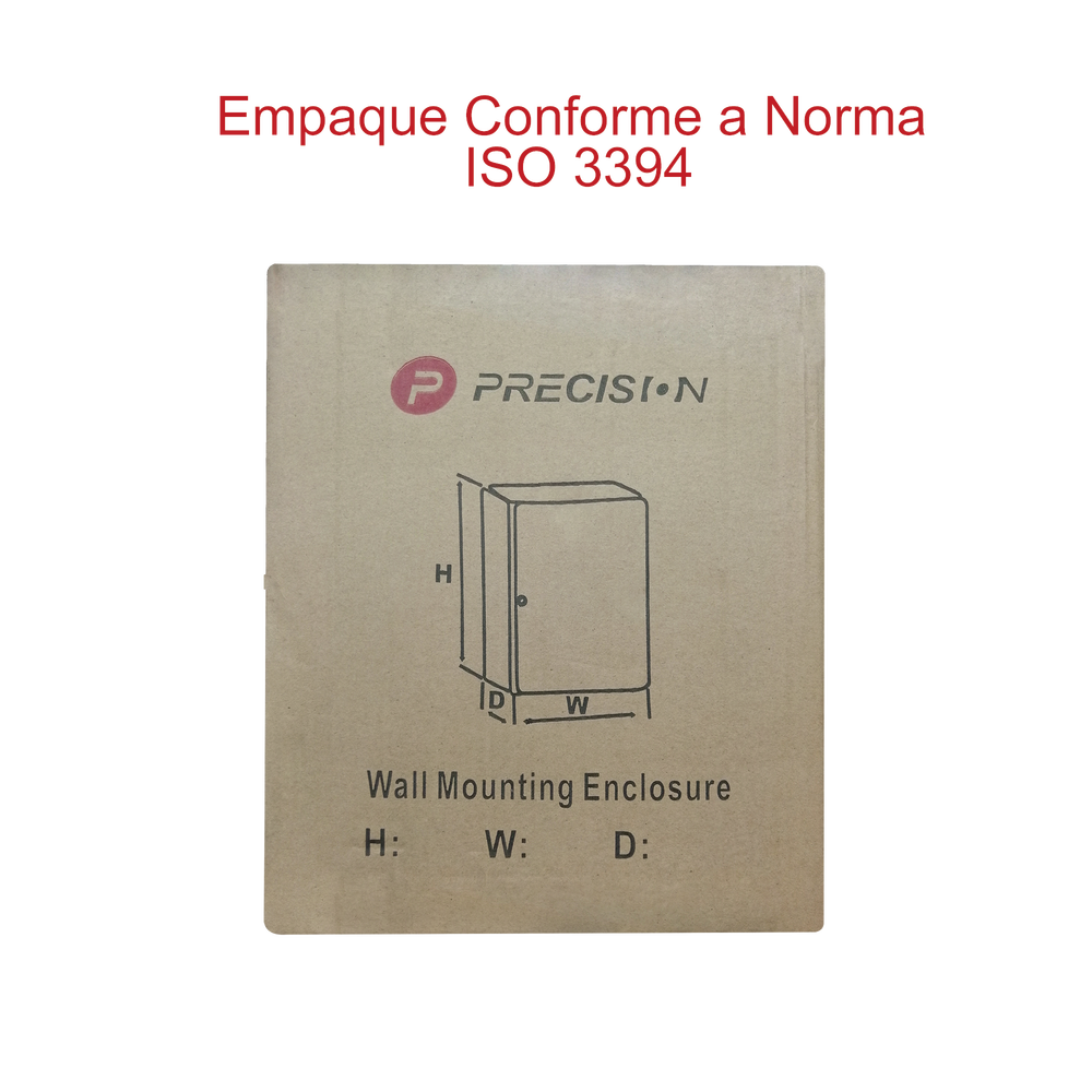 Gabinete de Acero IP66 Uso en Intemperie (250 x 300 x 150 mm) con Placa Trasera Interior Metálica y Compuerta Inferior Atornillable (Incluye Chapa y Llave T).