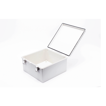 Gabinete de Plástico ABS, Uso en Intemperie ip66 (300 x 300 x 180 mm) Cierre por Broche Inoxidable y Permite Cerrado con Candado y Llave (Perno 5mm) No Incluido