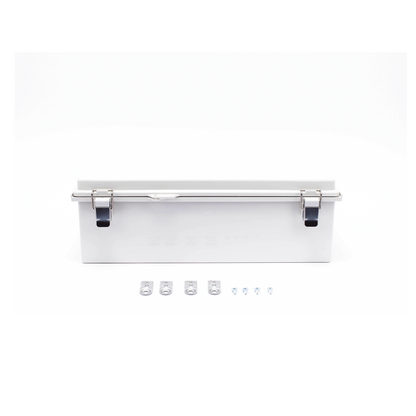 Gabinete de Plástico ABS, Uso en Intemperie IP66 (350 x 460 x 160 mm) Cierre por Broche Inoxidable y Permite Cerrado con Candado y Llave (Perno 5mm) No Incluido