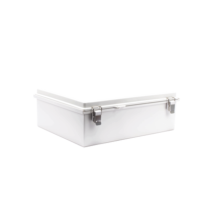 Gabinete de Plástico ABS, Uso en Intemperie IP66 (350 x 460 x 160 mm) Cierre por Broche Inoxidable y Permite Cerrado con Candado y Llave (Perno 5mm) No Incluido
