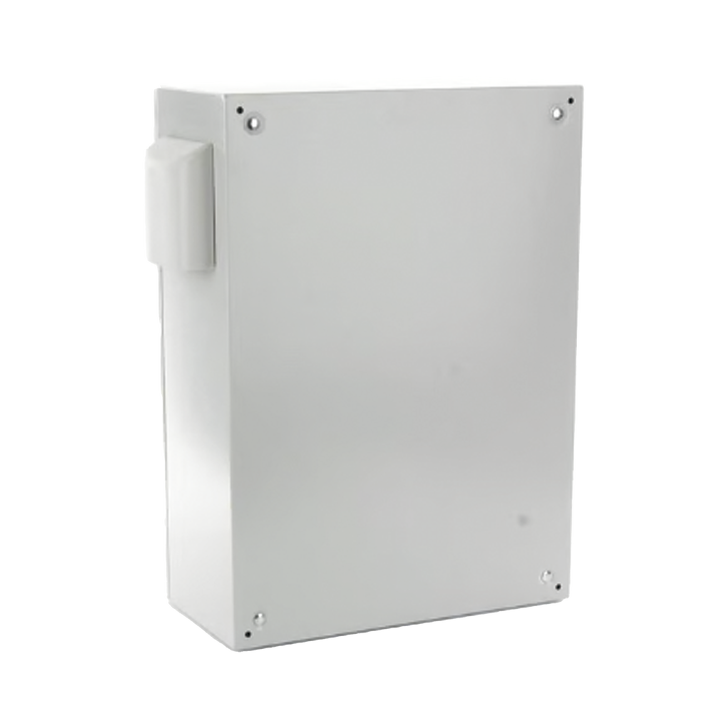 Gabinete Ventilado de Acero IP55 Uso en Exterior (400 x 600 x 250 mm) con Placa Trasera Interior Metálica y Compuerta Inferior Atornillable. Incluye Ventilador, Ventilas, filtros, Chapas y Llave T.