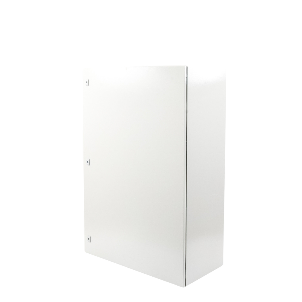 Gabinete de Acero IP66 Uso en Intemperie (800 x 1200 x 400 mm) con Placa Trasera Interior Metálica y Compuerta Inferior Atornillable (Incluye Chapa y Llave).