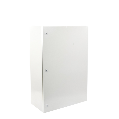 Gabinete de Acero IP66 Uso en Intemperie (800 x 1200 x 400 mm) con Placa Trasera Interior Metálica y Compuerta Inferior Atornillable (Incluye Chapa y Llave).