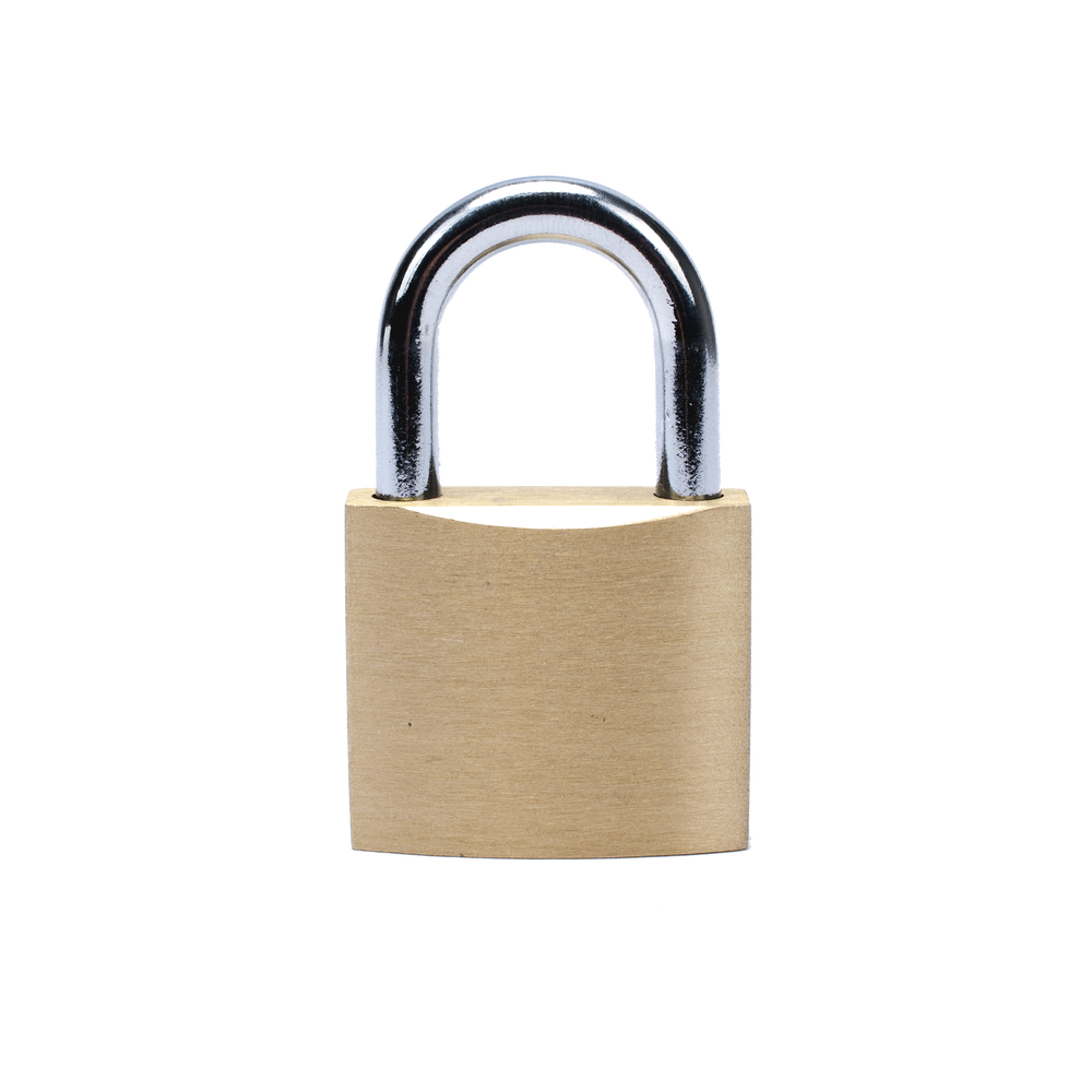 Candado de Latón Cuerpo 40 x 40 mm Con 3 Llaves. Diam. de Perno: 6.2 mm