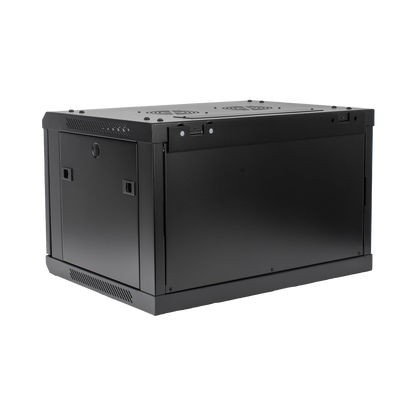 Gabinete PRECISION, Con Puerta de Cristal Templado, de 19in, 6UR, 450mm de Profundidad, Color Negro