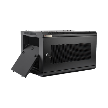 Gabinetes PRECISION, Con Puerta Perforada, de 19in, 6UR, 450mm de Profundidad, Color Negro