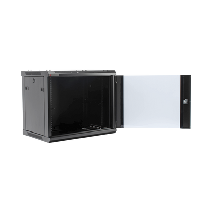 Gabinete PRECISION, Con Puerta de Cristal Templado, de 19in, 9UR, 450mm de Profundidad, Color Negro