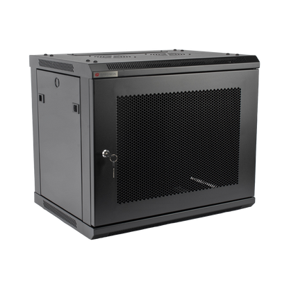 Gabinete PRECISION, Con Puerta Perforada, de 19in, 9UR, 450mm de Profundidad, Color Negro