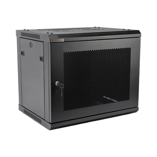 Gabinete PRECISION, Con Puerta Perforada, de 19in, 9UR, 450mm de Profundidad, Color Negro