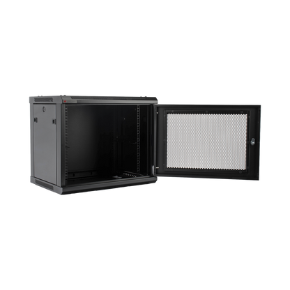 Gabinete PRECISION, Con Puerta Perforada, de 19in, 9UR, 450mm de Profundidad, Color Negro