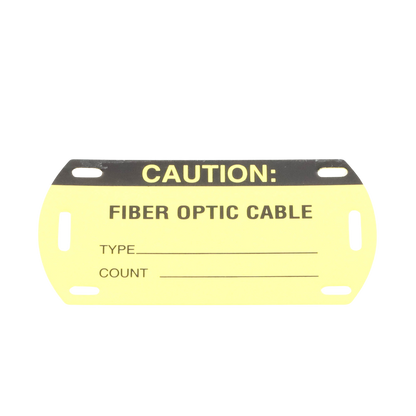 Kit de 5 Etiquetas Autolaminadas para Fibra Óptica, Para Uso Interior/Exterior, Dimensiones de 90.42 x 52.32 mm (3.56 x 2.06 pulgadas), Color Negro con Amarillo