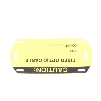 Kit de 5 Etiquetas Autolaminadas para Fibra Óptica, Para Uso Interior/Exterior, Dimensiones de 90.42 x 52.32 mm (3.56 x 2.06 pulgadas), Color Negro con Amarillo