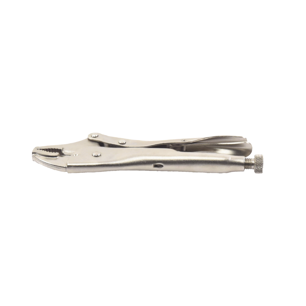 Pinza Perra Ajustable de Presión de 10”. Quijada Curva con Corta Alambre. Acero CR-V