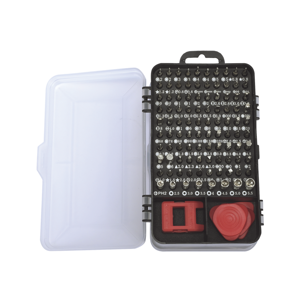 Juego de Reparación de Pantallas o Dispositivos Electrónicos de Uso Fino con 115 piezas con Estuche de Almacenaje.