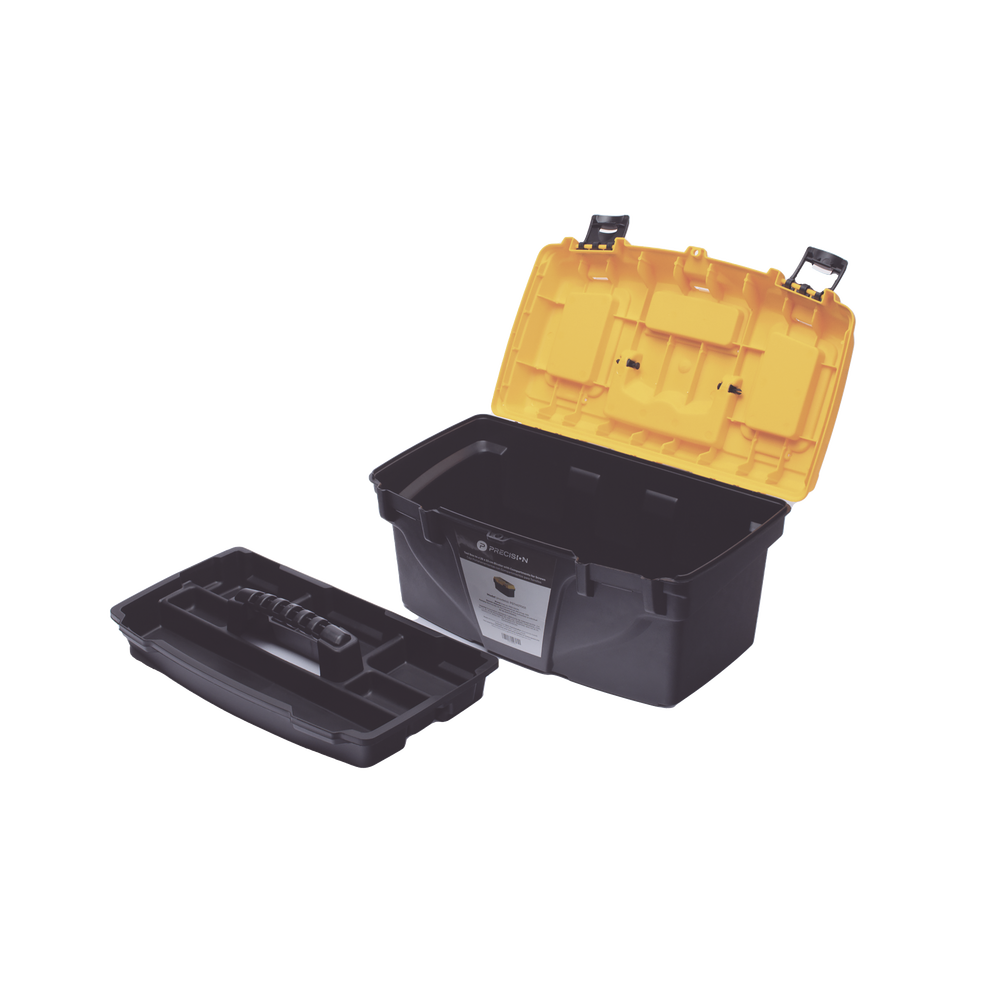 Caja Porta Herramientas 17", 44x26x23 cm Bicolor con Compartimientos para Tornillos.