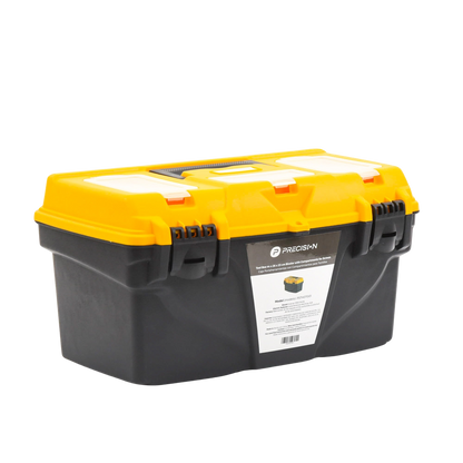 Caja Porta Herramientas 17", 44x26x23 cm Bicolor con Compartimientos para Tornillos.