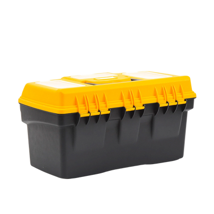 Caja Porta Herramientas 17", 44x26x23 cm Bicolor con Compartimientos para Tornillos.