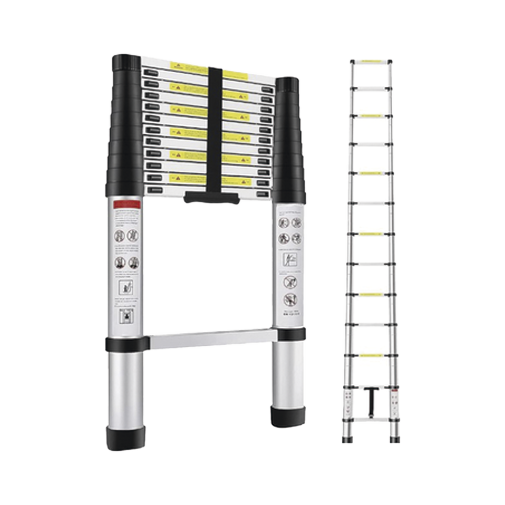 Escalera Telescópica de Aluminio de 3.8 Metros de Altura