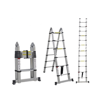 Escalera Telescópica de Aluminio Tipo Tijera de 1.9 + 1.9 Metros de Altura