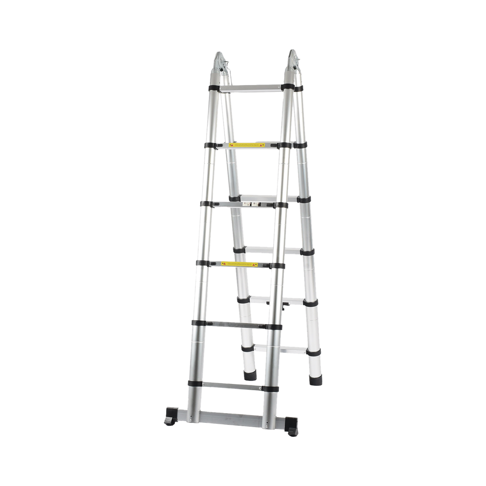 Escalera Telescópica de Aluminio Tipo Tijera de 1.9 + 1.9 Metros de Altura