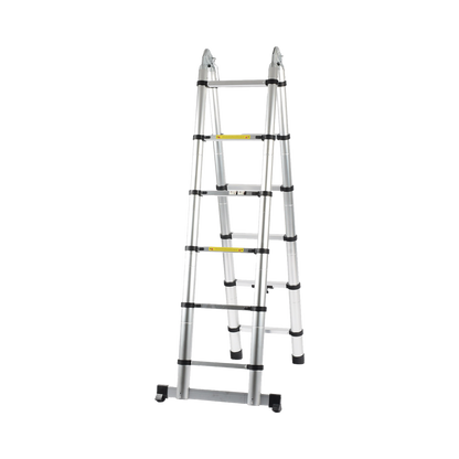 Escalera Telescópica de Aluminio Tipo Tijera de 1.9 + 1.9 Metros de Altura