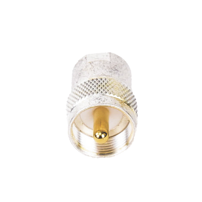 Adaptador UNIDAPT Hembra a UHF Macho (PL-259). Plata / Oro / Teflón.